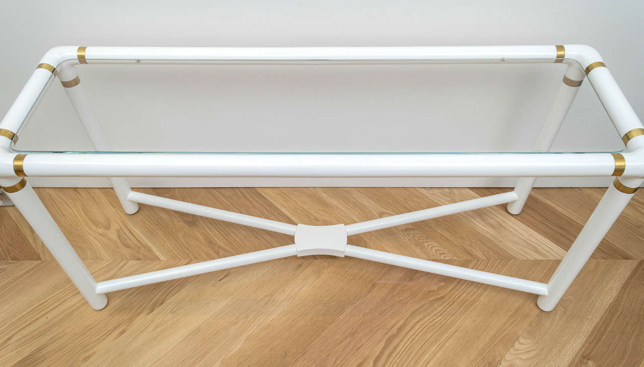 Late 20th Century White Lacquered Console For Sale